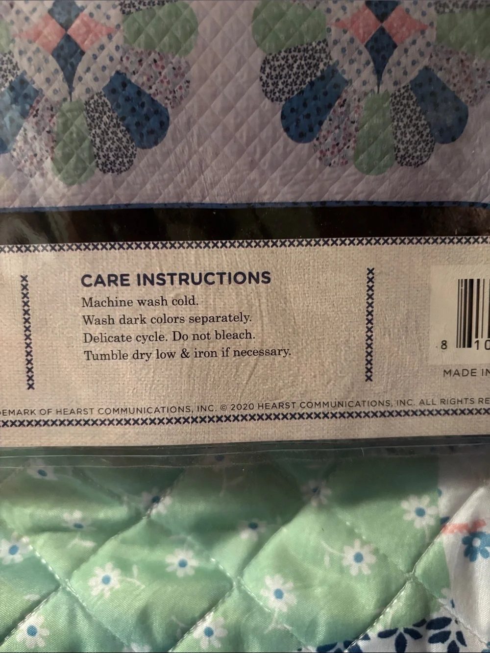 Floral Patchwork Quilted Bedspread in Blue & Green - Classic Comfort